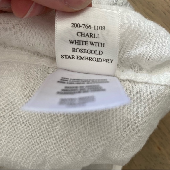 Rails Charli White Rose Gold Embroidered Star Button Down Blouse - Picture 11 of 12